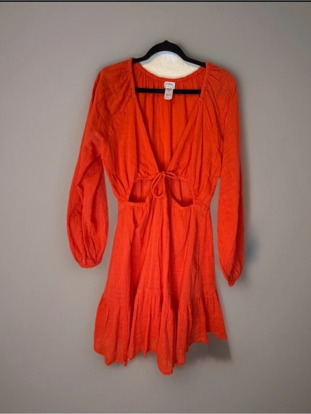 LSPACE Orange Cutout Mini Dress
